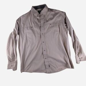 Le Chameau Mens Vintage Cream 100% Cotton Button Down Long Sleeve Shirt XL
